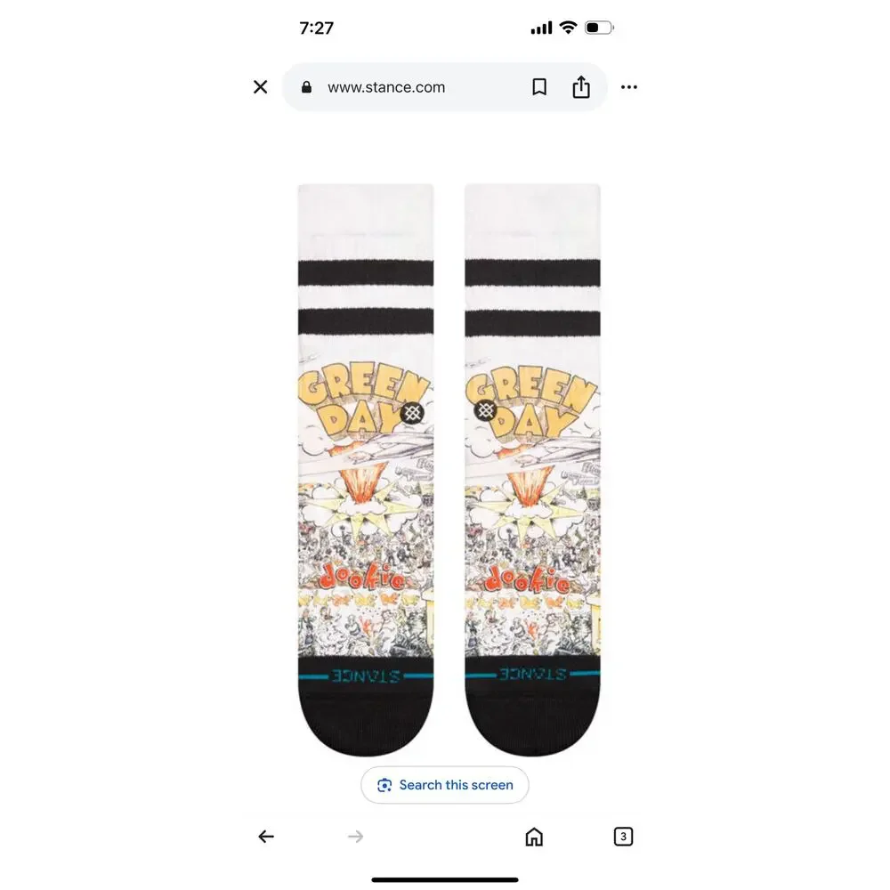 Stance Green Day Basket Case Socks Size Large - Picture 6 of 7